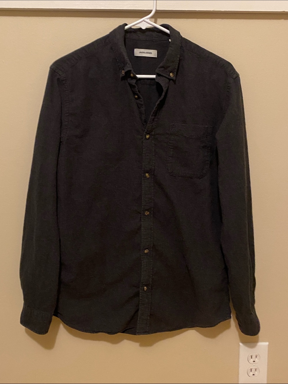 Jack and Jones Men's Button-Down Shirt in Dark Gray